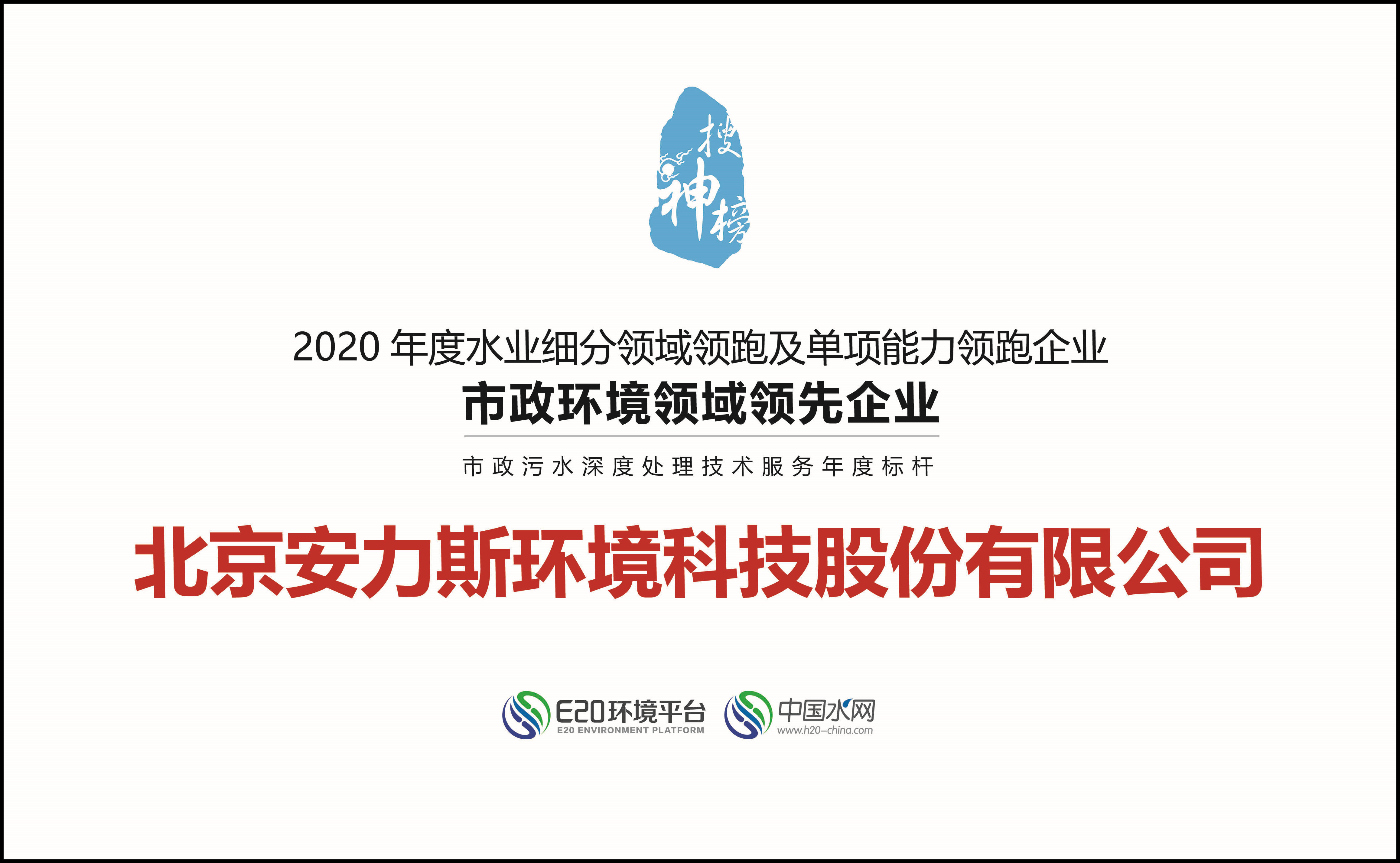 市政環(huán)境領域領先企業(yè)-細分領域領跑獎